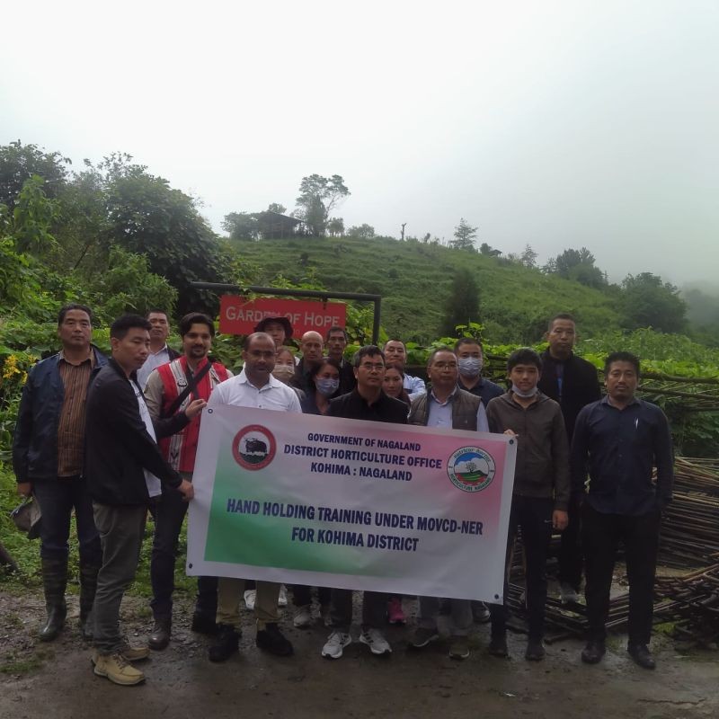 Participants of the hand-holding training for Kiwi Fruit at Jotsoma village.